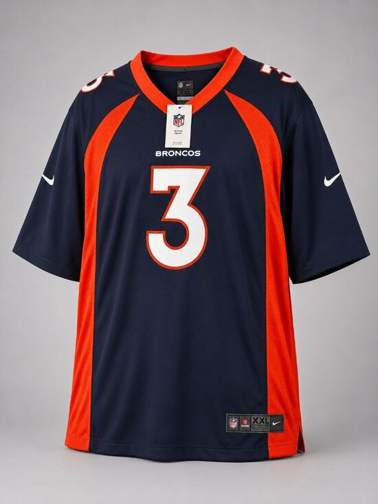 Nike Other - Nike Denver Broncos Mens XXL Russell Wilson 3 Jersey Navy On-Field Loose Fit